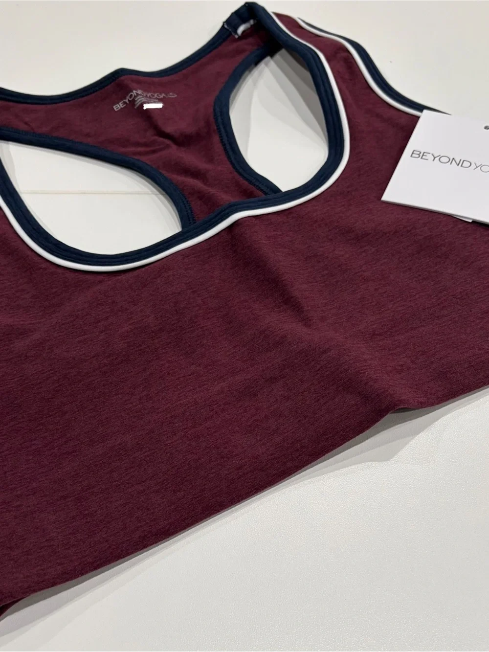 Beyond Yoga Women's Large Spacedye™ Ready Bra Burgandy NWT Retro Racerback